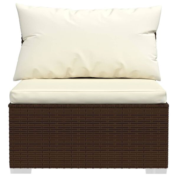 vidaXL Garden Lounge Set Brown, Cream