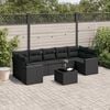 vidaXL Garden Sofa Set Black PE Rattan, Powder-Coated Steel, Tempered Glass