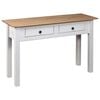 vidaXL Console Table White and natural wood Solid pine wood One size