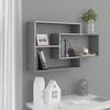 vidaXL Wall Shelf High gloss grey Engineered wood Wall mounting
