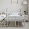 vidaXL Bed Frame White Powder-Coated Steel Twin Bed Frame Rectangular