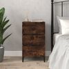 vidaXL Bedside Cabinet Smoked oak Engineered wood, metal 15.7x13.8x27.6 in
