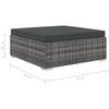 vidaXL Garden Lounge Set Grey PE Rattan, Powder-Coated Steel Modular
