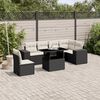 vidaXL Garden Sofa Set Black PE rattan, powder-coated steel, tempered glass