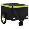 vidaXL Bike Trailer Black and Green 66.1 lb Iron