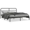 vidaXL Bed Frame Black Steel 63 x 79 in Bed Frame Rectangular Modern