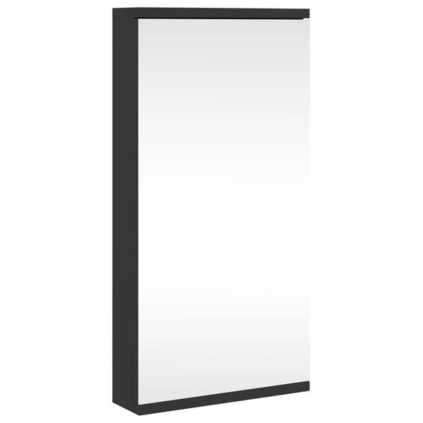 vidaXL Corner Bathroom Mirror Cabinet Black
