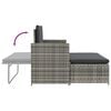 vidaXL Sofa Set Gray Poly Rattan, Powder-coated Steel, Polyester 2-seater