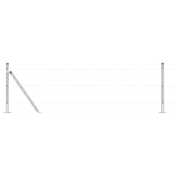 vidaXL Fence Post Other 52 pcs Grey 1.26 x 1.26 x 19.69 in Steel