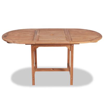 vidaXL Patio Table (43.3"-63")x31.5"x29.5" Solid Teak Wood