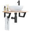 vidaXL Basin Shelf Wall Mounted Steel and Solid Wood Oak