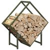 vidaXL Firewood Rack Olive Green 23.6x9.8x23.6" Cold-rolled steel