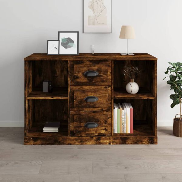 vidaXL Sideboard Smoked Oak Engineered Wood Medium Sideboard