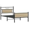vidaXL Bed Frame Sonoma oak Engineered wood and steel Twin Bed Frame