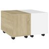 vidaXL Coffee Table White and Sonoma Oak Engineered Wood Medium
