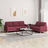 vidaXL Sofa Set Wine Red Polyester, Metal, Textilene, Plywood Sofa Set