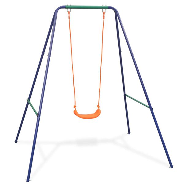 vidaXL Children Swing Seat Blue Steel Standard Ergonomic Outdoor Swing
