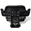 vidaXL Tractor Seat Black Steel Standard Adjustable Armrests