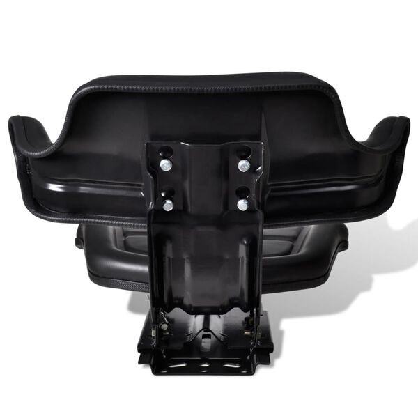 vidaXL Tractor Seat Black Steel Standard Adjustable Armrests