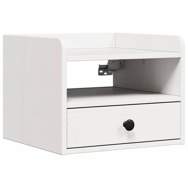 vidaXL Bedside Table White 14.96 x 14.17 x 11.61 in Solid pine wood