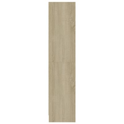 vidaXL 3-Tier Book Cabinet White&Sonoma Oak 23.6"x9.4"x42.9" Engineered Wood