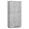vidaXL Wardrobe Concrete Grey Engineered Wood Compact Wardrobe