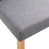 vidaXL Dining Chair Set of 2 Light Gray Fabric and Rubber wood Regular