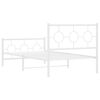 vidaXL Bed Frame White Steel Twin Bed Frame Rectangular Industrial