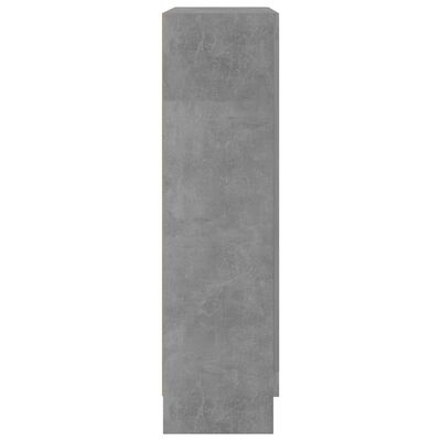 vidaXL Vitrine Cabinet Concrete Gray 32.5"x12"x45.3" Engineered Wood
