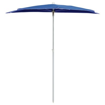 vidaXL Garden Half Parasol with Pole 70.9"x35.4" Azure Blue