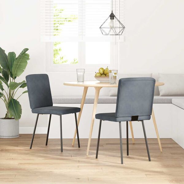 vidaXL Dining Chair Set of 2 Dark Grey