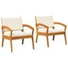vidaXL Garden Chair 2 pcs Brown Solid Acacia wood