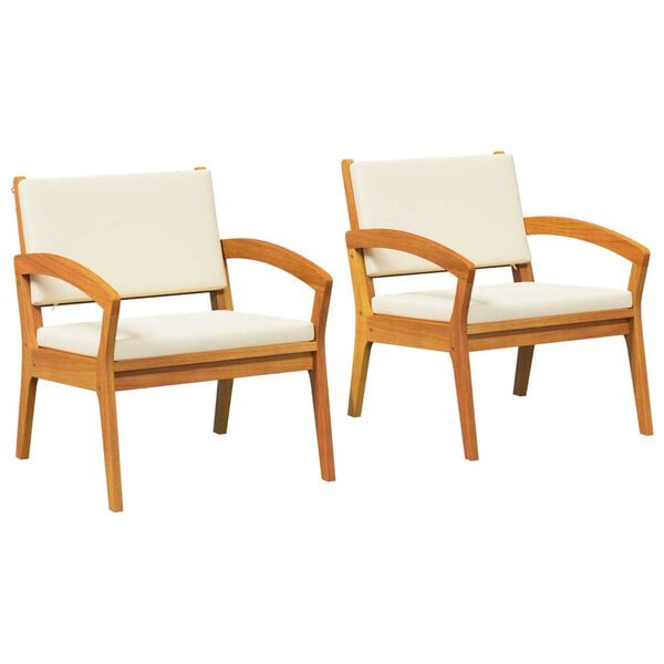 vidaXL Garden Chair 2 pcs Brown Solid Acacia wood