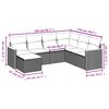 vidaXL Garden Sofa Set Black PE rattan, powder-coated steel Large
