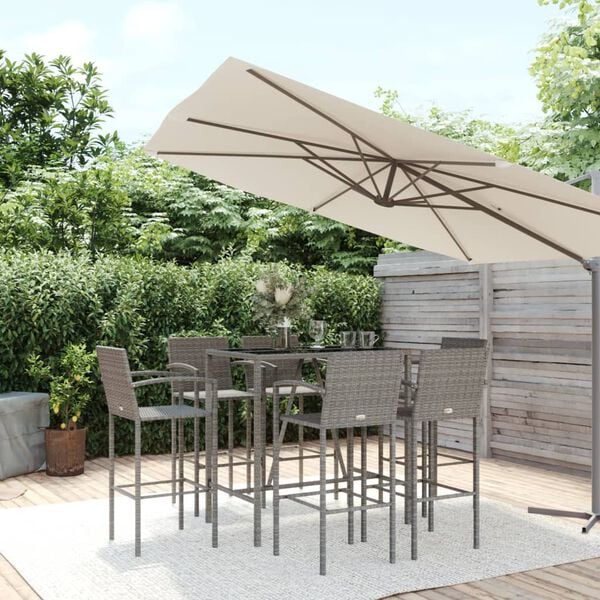vidaXL Garden Bar Set Grey, Black