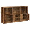 vidaXL LED Sideboard Old Wood 63.78 x 14.57 x 39.37 in Engineered Wood