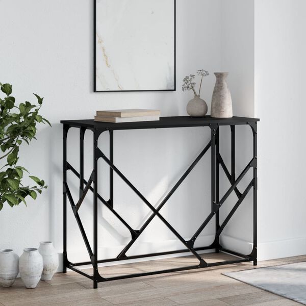 vidaXL Console Table Black Engineered wood 39.4 in x 15.7 in x 31.5 in