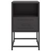 vidaXL Bedside Cabinet Black Steel Medium Bedside Cabinet Rectangular