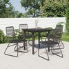 vidaXL Garden Dining Set Black PVC rattan, powder-coated steel, glass