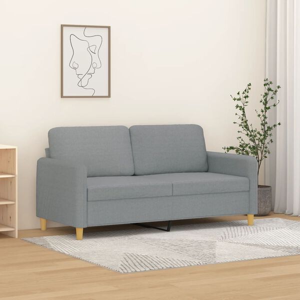 vidaXL 2-seater Sofa Light Grey Fabric (100% polyester), metal, textilene