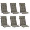 vidaXL Highback Chair Cushion Set of 6 Melange dark grey 100% polyester