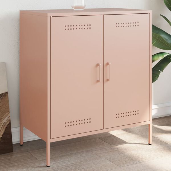 vidaXL Sideboard Pink Steel Medium Sideboard Rectangular Industrial