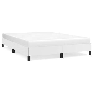 vidaXL Bed Frame White Faux leather Queen Strong Bed Frame