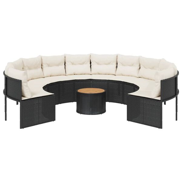 vidaXL Patio Sofa Black, Cream White