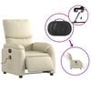 vidaXL Electric Massage Recliner Chair Cream