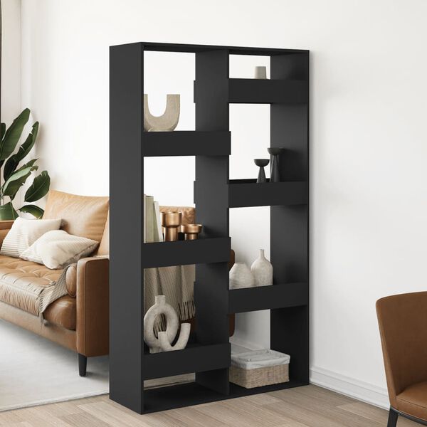 vidaXL Room Divider Black Engineered Wood 39.4 x 13.0 x 68.9 in