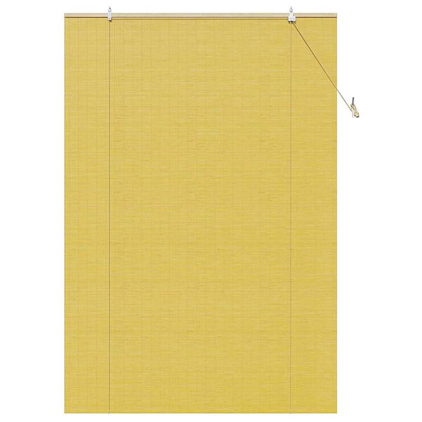 vidaXL Roller Blind with Curtains Yellow 59.06 x 86.61 in Bamboo