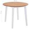 vidaXL Dining Table White and natural wood MDF and solid rubberwood