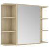 vidaXL Mirror Cabinet Sonoma oak Engineered wood, acrylic 31.5x8.1x25.2 in