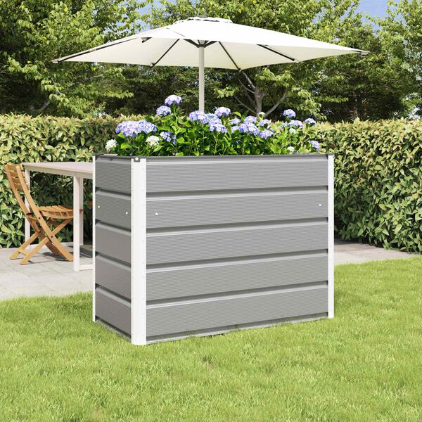 vidaXL Planter Light Grey 480 x 50 x 45 cm Galvanised Steel